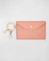 Il Bisonte Keyring Leather Card Holder In Pink