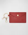 Il Bisonte Keyring Leather Card Holder In Red