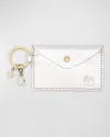 Il Bisonte Keyring Leather Card Holder In Silver