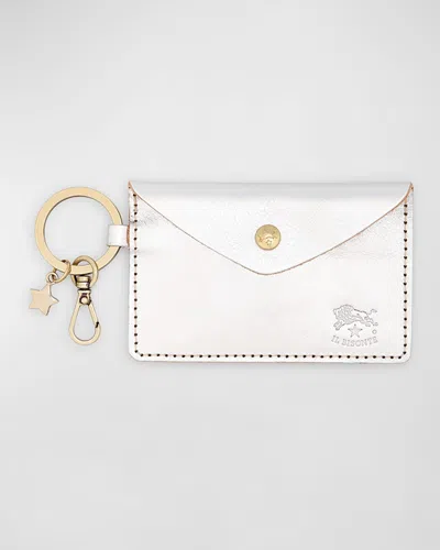 Il Bisonte Keyring Leather Card Holder In White