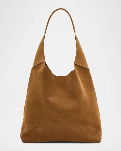 Il Bisonte Le Laudi Suede Shoulder Bag In Brown