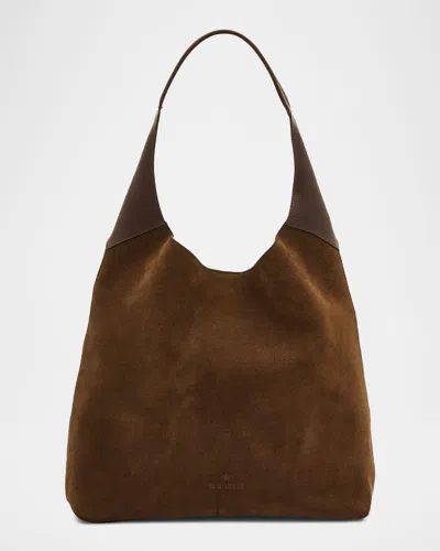 Il Bisonte Le Laudi Suede Shoulder Bag In Brown