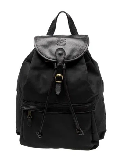 Pre-owned Il Bisonte Leather Backpack In Black