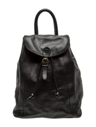 Pre-owned Il Bisonte Leather Backpack In Black