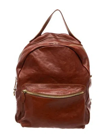 Pre-owned Il Bisonte Leather Backpack In Brown