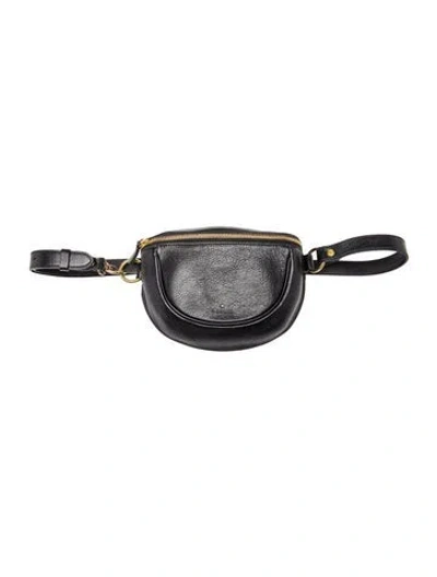 Pre-owned Il Bisonte Leather Belt Bag In Black