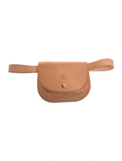 Pre-owned Il Bisonte Leather Belt Bag In Neutral