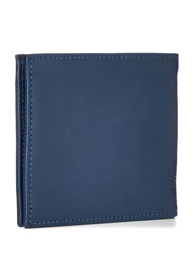 Il Bisonte Leather Bifold Wallet In Blue