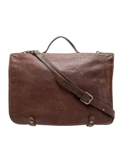 Pre-owned Il Bisonte Leather Briefcase In Brown