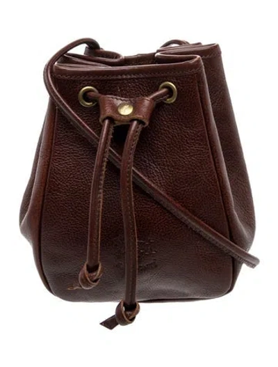 Pre-owned Il Bisonte Leather Bucket Bag In Brown