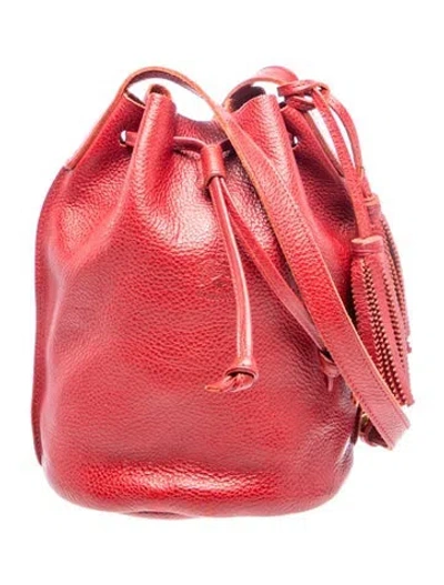 Pre-owned Il Bisonte Leather Bucket Bag In Burgundy