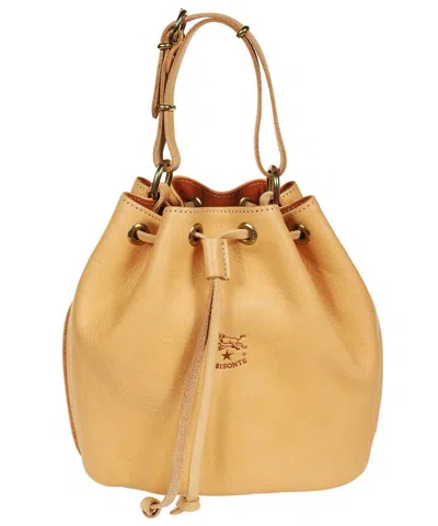 Il Bisonte Leather Bucket Bag In Sand