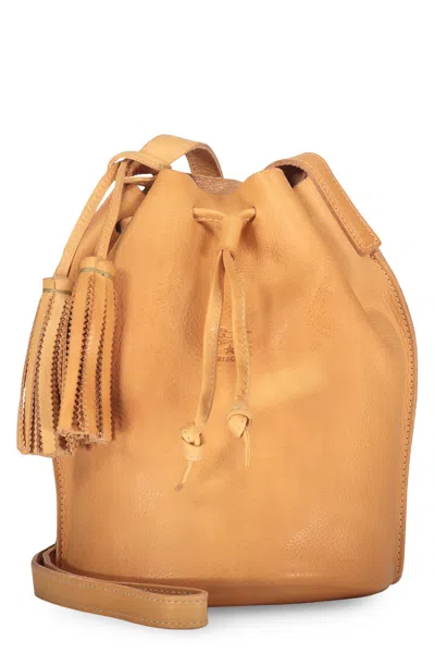 Il Bisonte Leather Bucket Bag In Sand
