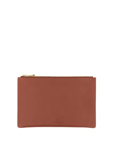 Il Bisonte Leather Case In Dark Red