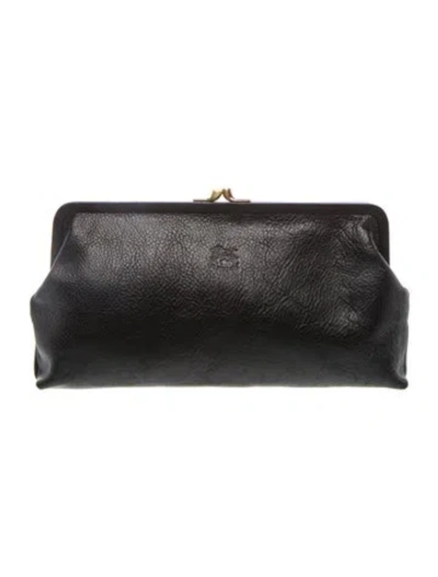 Pre-owned Il Bisonte Leather Clutch In Black