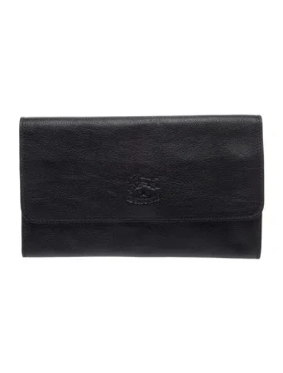 Pre-owned Il Bisonte Leather Clutch In Black