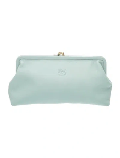 Pre-owned Il Bisonte Leather Clutch In Blue