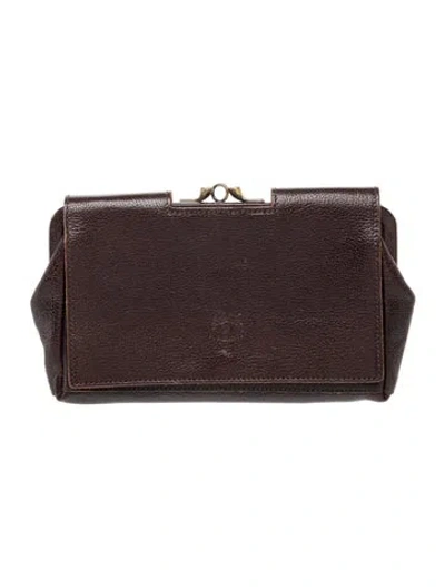 Pre-owned Il Bisonte Leather Clutch In Brown