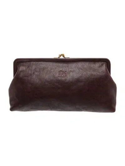 Pre-owned Il Bisonte Leather Clutch In Brown