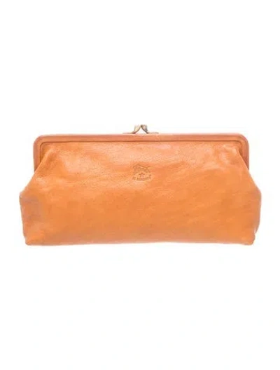 Pre-owned Il Bisonte Leather Clutch In Brown