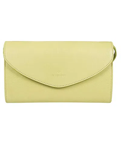 Il Bisonte Leather Clutch In Green