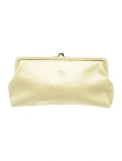 Pre-owned Il Bisonte Leather Clutch In Green