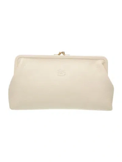 Pre-owned Il Bisonte Leather Clutch In Neutrals