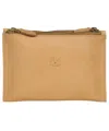 Il Bisonte Leather Clutch In Sand