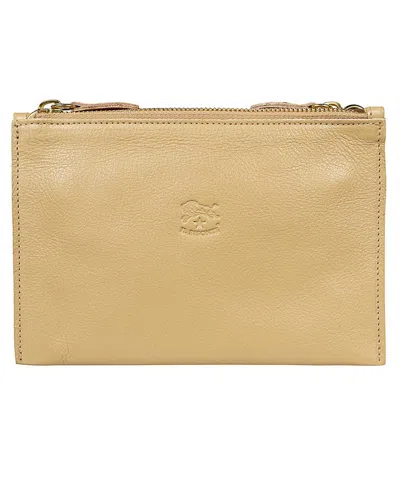 Il Bisonte Leather Clutch In Sand