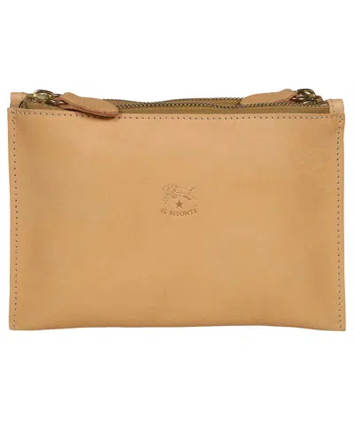 Il Bisonte Leather Clutch In Sand