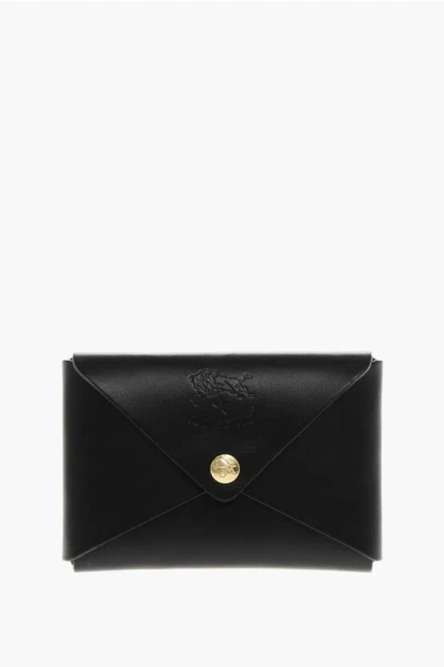 Il Bisonte Leather Coin Holder In Black