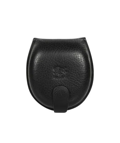 Il Bisonte Leather Coin Wallet In Black