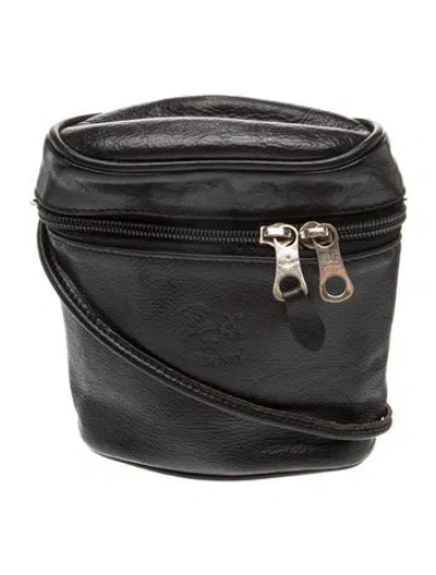 Pre-owned Il Bisonte Leather Crossbody Bag In Black