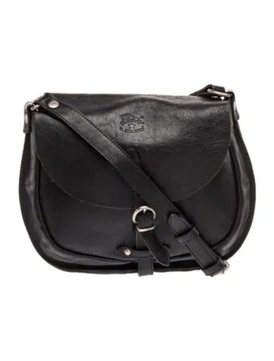 Pre-owned Il Bisonte Leather Crossbody Bag In Black