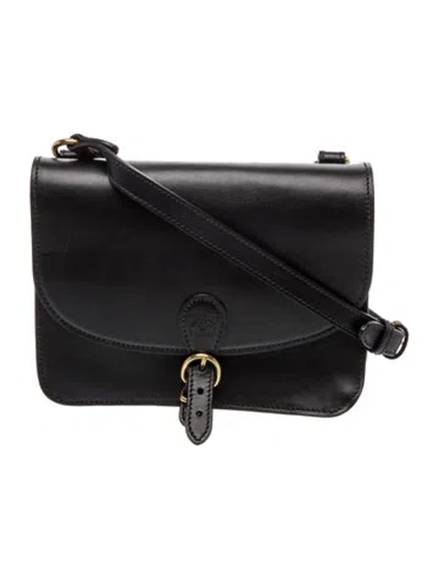 Pre-owned Il Bisonte Leather Crossbody Bag In Black