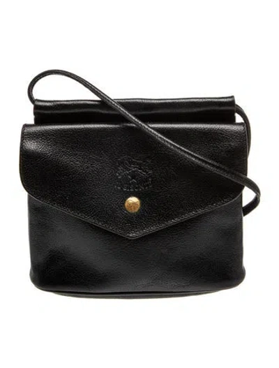 Pre-owned Il Bisonte Leather Crossbody Bag In Black