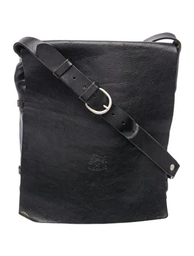 Pre-owned Il Bisonte Leather Crossbody Bag In Black