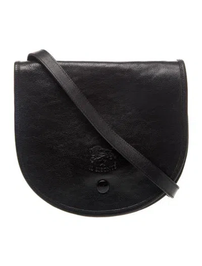 Pre-owned Il Bisonte Leather Crossbody Bag In Black
