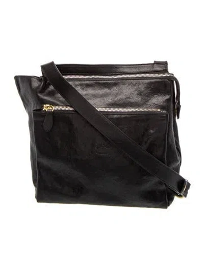 Pre-owned Il Bisonte Leather Crossbody Bag In Black