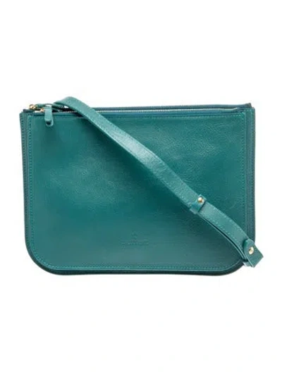 Pre-owned Il Bisonte Leather Crossbody Bag In Blue