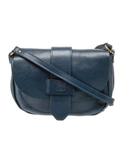 Pre-owned Il Bisonte Leather Crossbody Bag In Blue