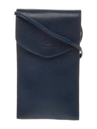 Pre-owned Il Bisonte Leather Crossbody Bag In Blue