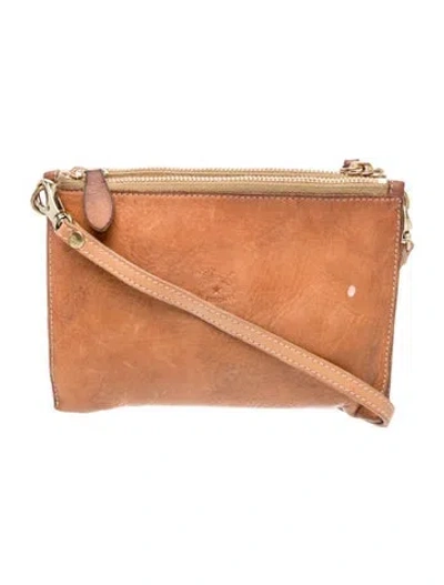 Pre-owned Il Bisonte Leather Crossbody Bag In Brown