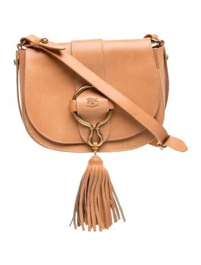 Pre-owned Il Bisonte Leather Crossbody Bag In Brown