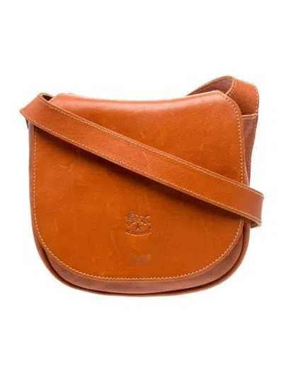 Pre-owned Il Bisonte Leather Crossbody Bag In Brown