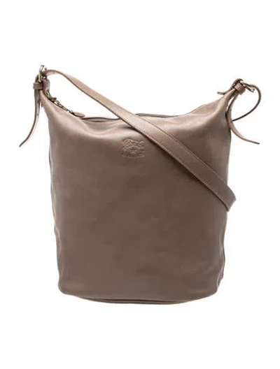 Pre-owned Il Bisonte Leather Crossbody Bag In Brown