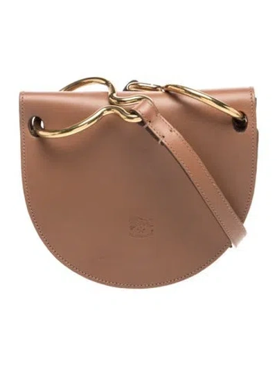 Pre-owned Il Bisonte Leather Crossbody Bag In Brown