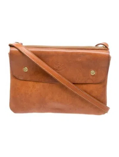 Pre-owned Il Bisonte Leather Crossbody Bag In Brown
