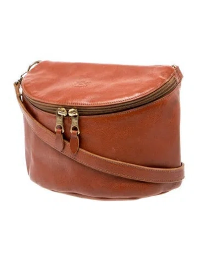 Pre-owned Il Bisonte Leather Crossbody Bag In Brown