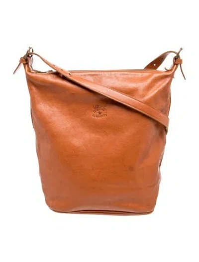 Pre-owned Il Bisonte Leather Crossbody Bag In Brown